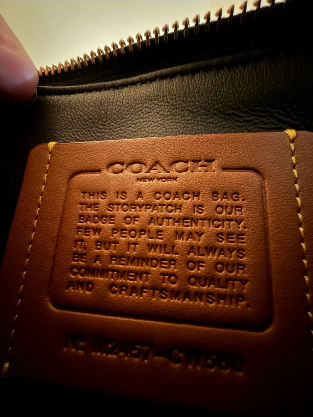 Coach Black Quilted Leather Wristlet with Gold Chain Strap
